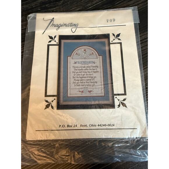 6/$25 Vintage Imaginating “Friendship Quote” Cross Stitch Pattern - Picture 1 of 2